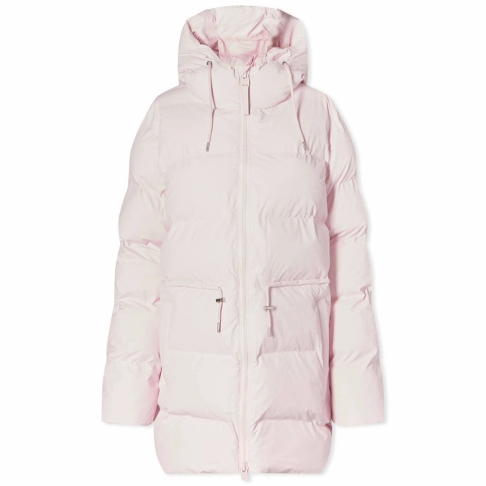Rains Women Small Candy Pink Alta Long Puffer Parka